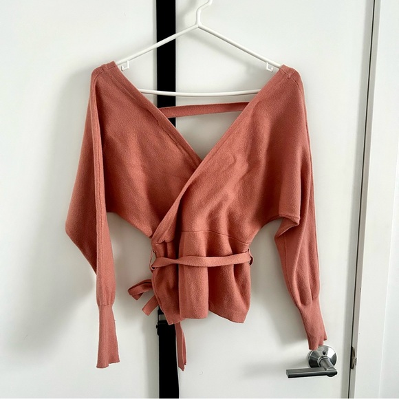 Simons Pink Tie Kimono Sweater - Picture 3 of 5